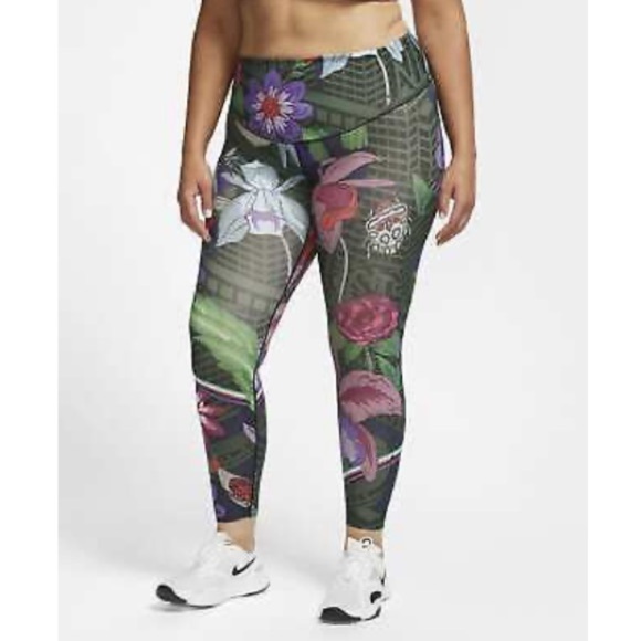 Nike One Icon Clash Tropical jungle spring Printed Legging Multi Color Pants 1x - Picture 1 of 8